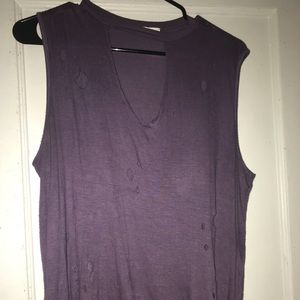 purple ripped tank top